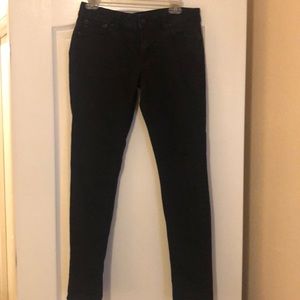 Black denim skinny ankle jeans